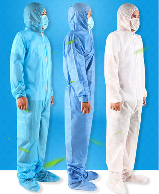 Level 3 Kedap Film Pelindung Transparan PE PP Non Woven Blue Tape Untuk Perlindungan Coverall