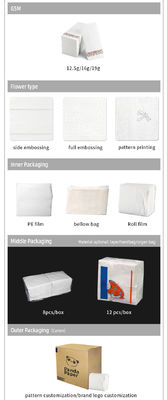 White Decoupage Dinner 12.5gsm 380mm Tissue Napkin Paper Pulp Kayu Serviettes Kertas Besar