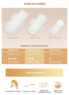 Biodegradable 140mm Pembalut Wanita Lembut Pembalut Wanita Menstruasi Pembalut Wanita