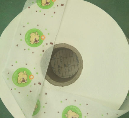 Nonwoven Back Sheet 18um 90um PE Laminated Film Untuk Popok Bayi Popok
